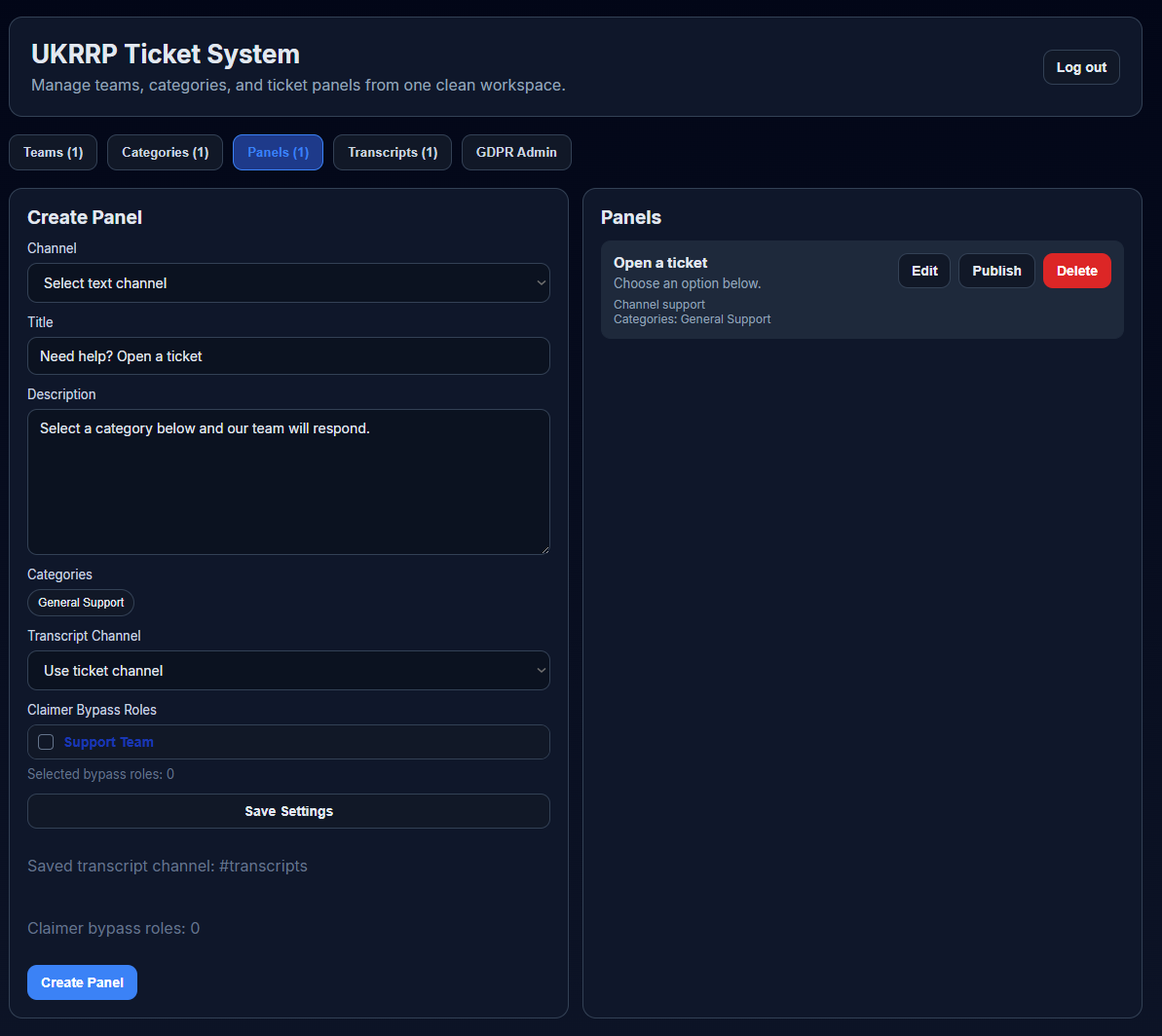 RAIL Panel Creator